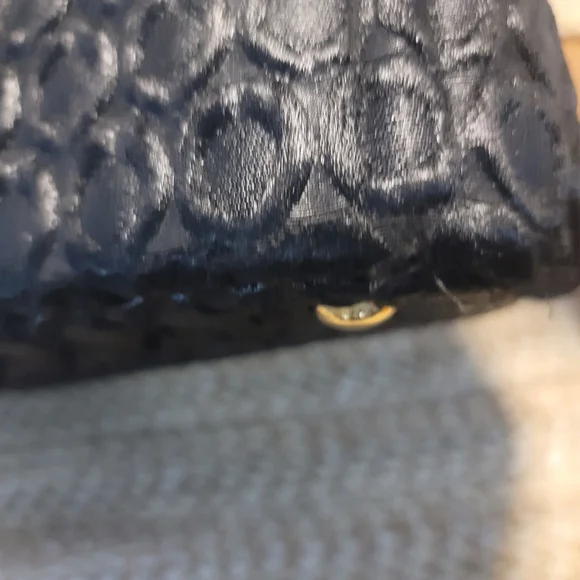 Prada Black Textured Handbag with Gold Chain - Picture 10 of 12